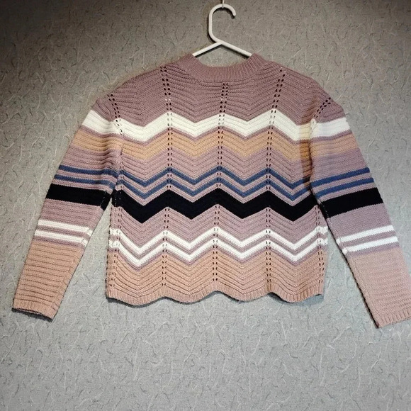 UK2LA Women's Sweater Purple/Blue/Peach/White Long Sleeve Knit Scoop Neck XS - Picture 6 of 8